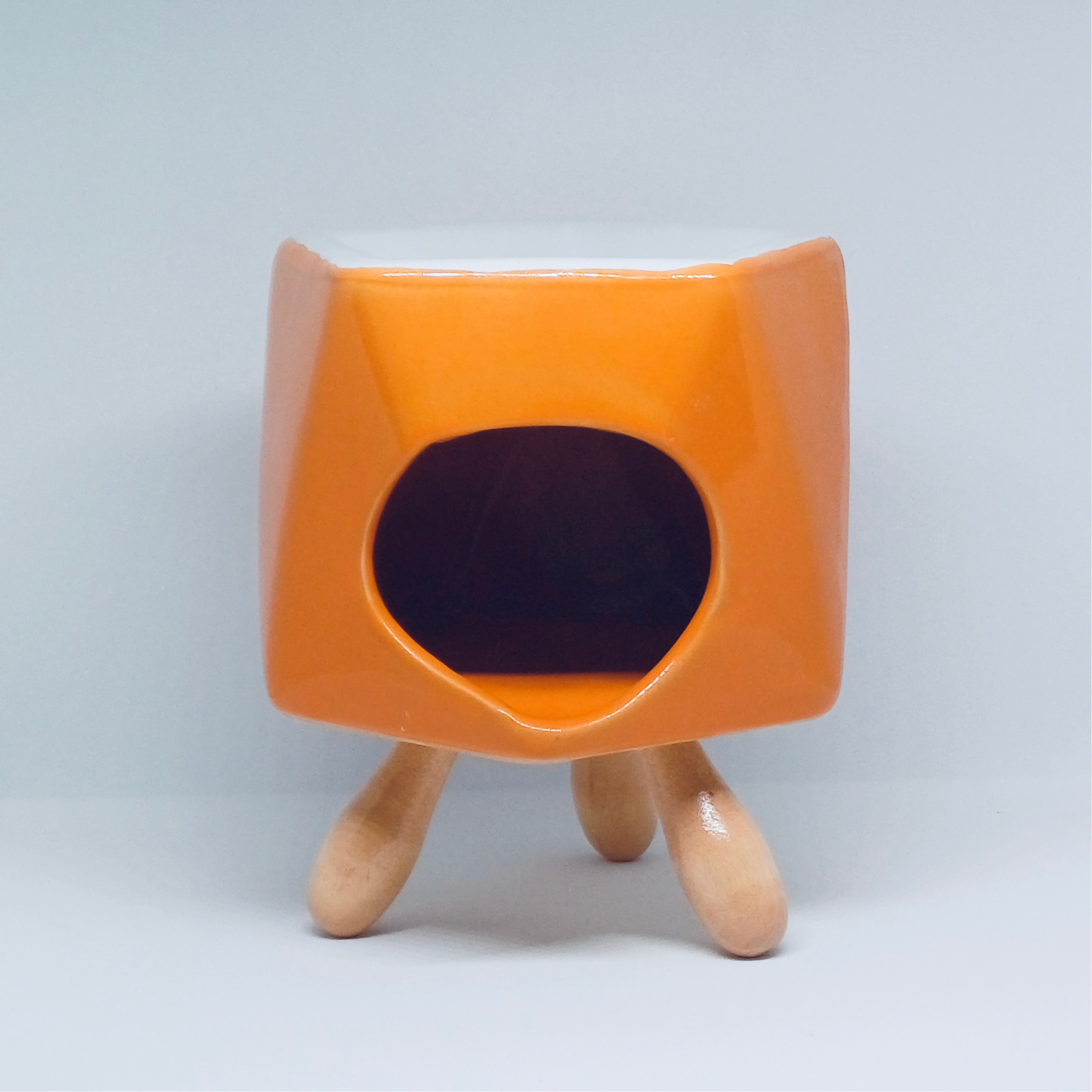 Abstract Ceramic Oil Burner (Orange)