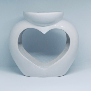 Ceramic Heart Shaped Double Dish Oil Burner