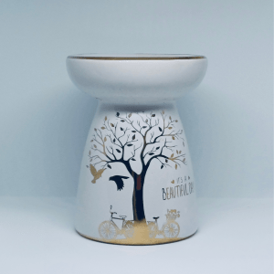 Metallic Gold Tree Ceramic Oil Burner