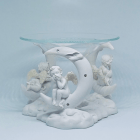 Cherub and Crescent Moon Oil Burner